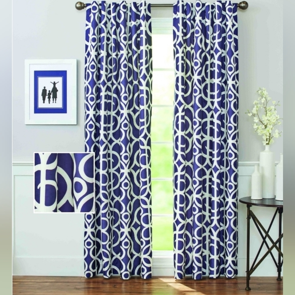 Better Home & Gardens Marissa Blue Curtains 54"x95"
